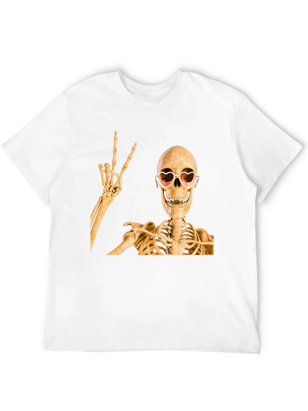 Skeleton with Heart Glasses T-Shirt product image 11