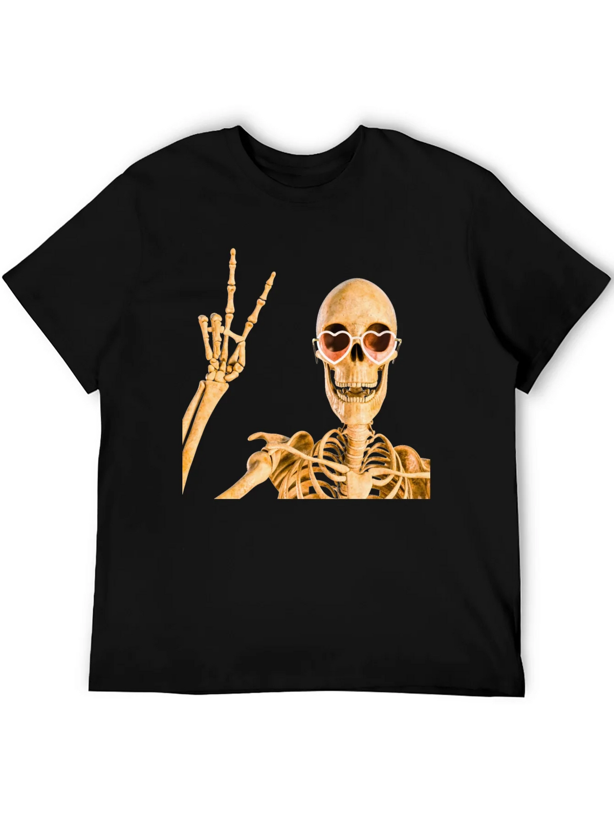 Skeleton with Heart Glasses T-Shirt product image 5