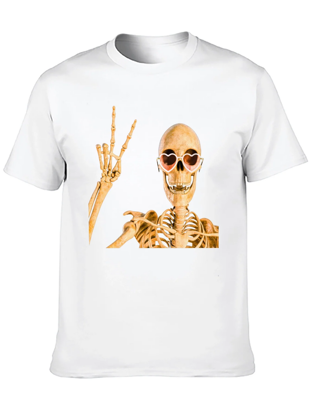Skeleton with Heart Glasses T-Shirt product image 9