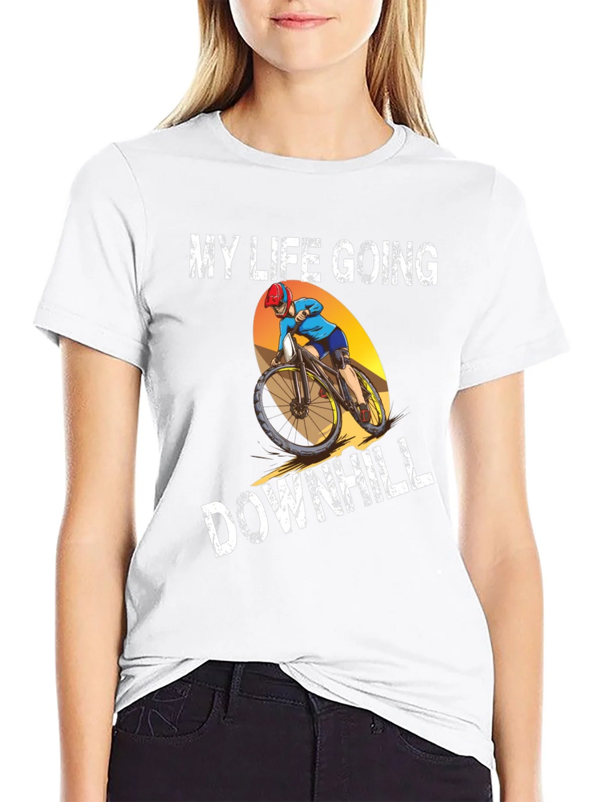 My Life Going Downhill T-Shirt Biker Graphic Tee product image 8