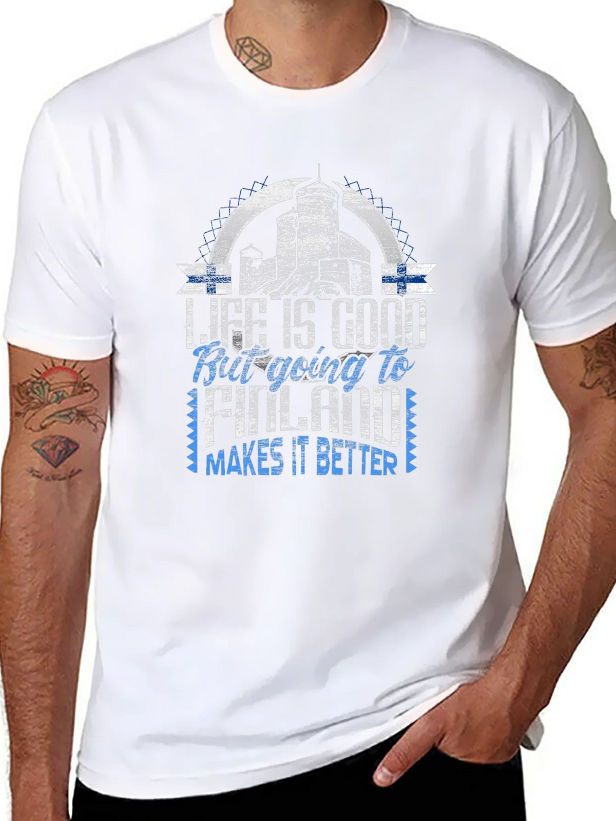 Life is Good Going to Finland T-Shirt product image 7