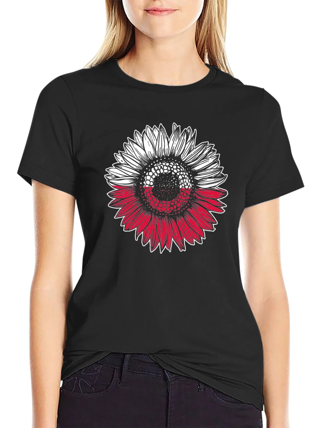 Poland Flag Sunflower Graphic T-Shirt product image 2