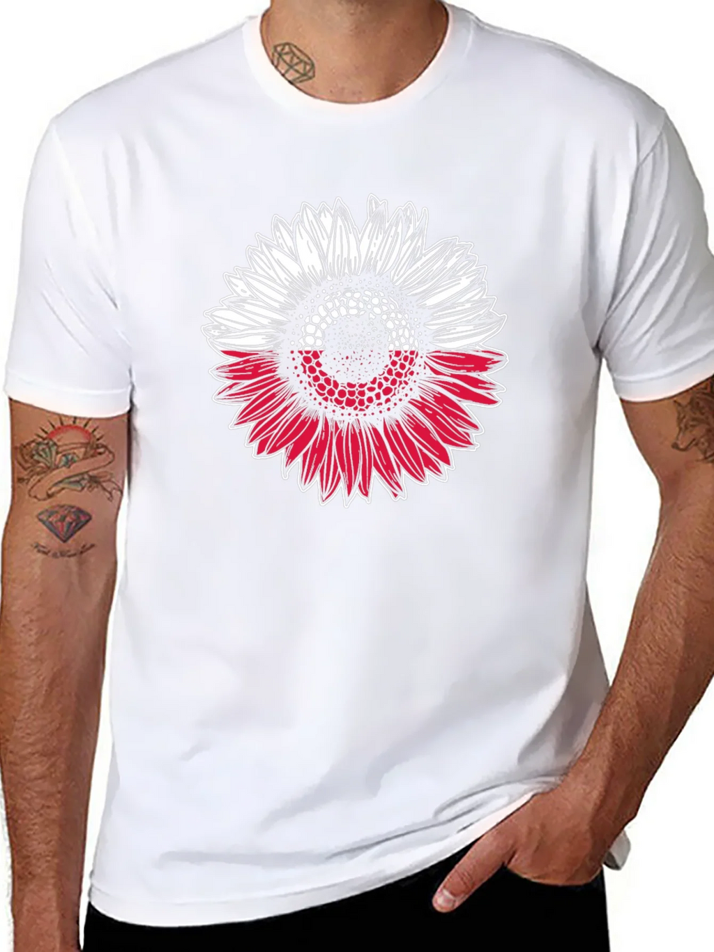 Poland Flag Sunflower Graphic T-Shirt product image 7
