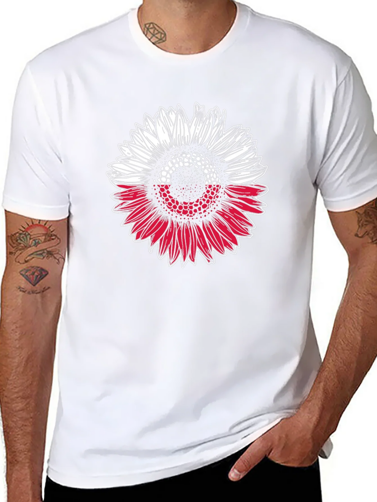 Poland Flag Sunflower Graphic T-Shirt product image 7