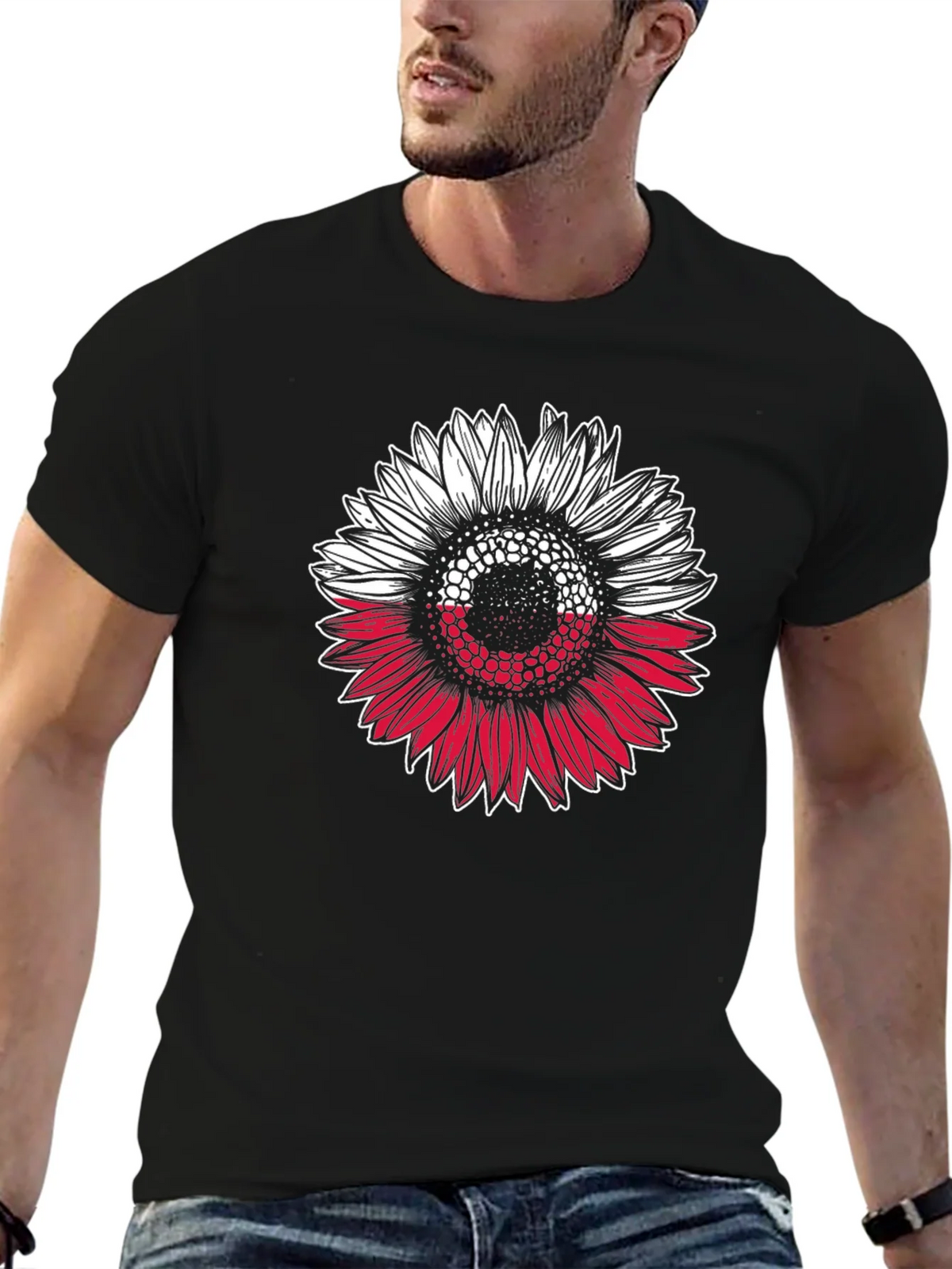 Poland Flag Sunflower Graphic T-Shirt product image 6