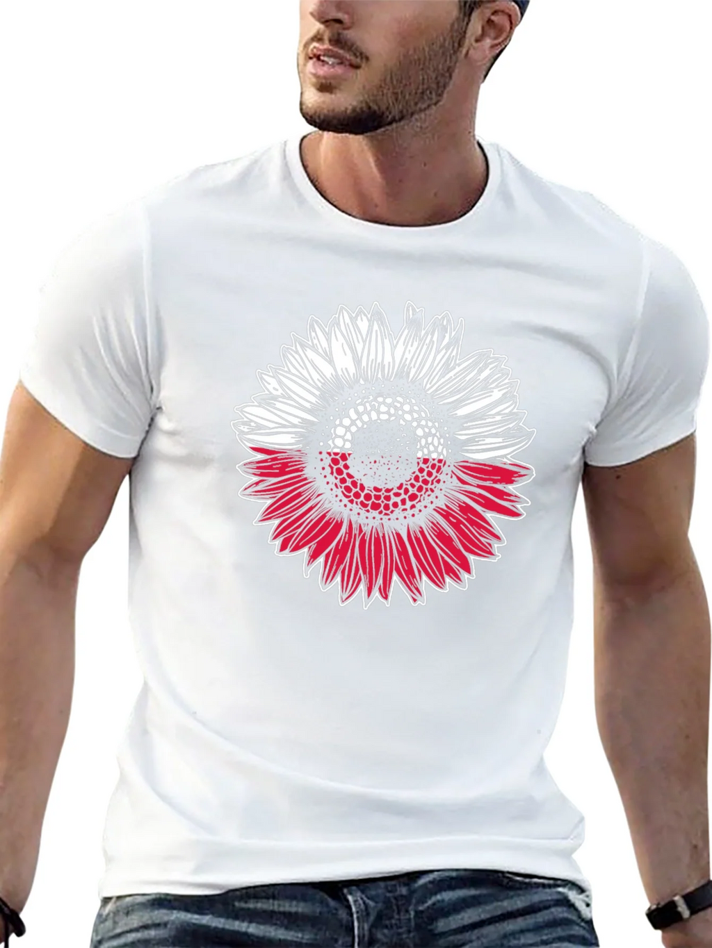 Poland Flag Sunflower Graphic T-Shirt product image 12