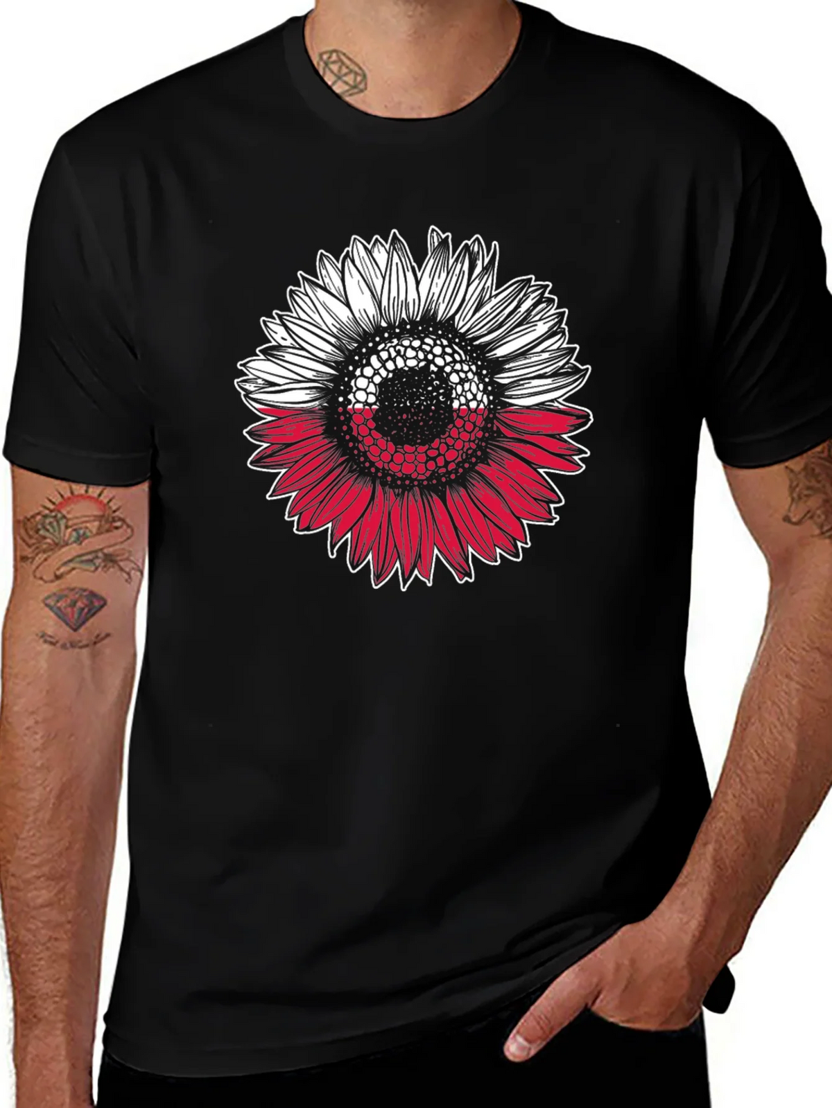 Poland Flag Sunflower Graphic T-Shirt product image 1