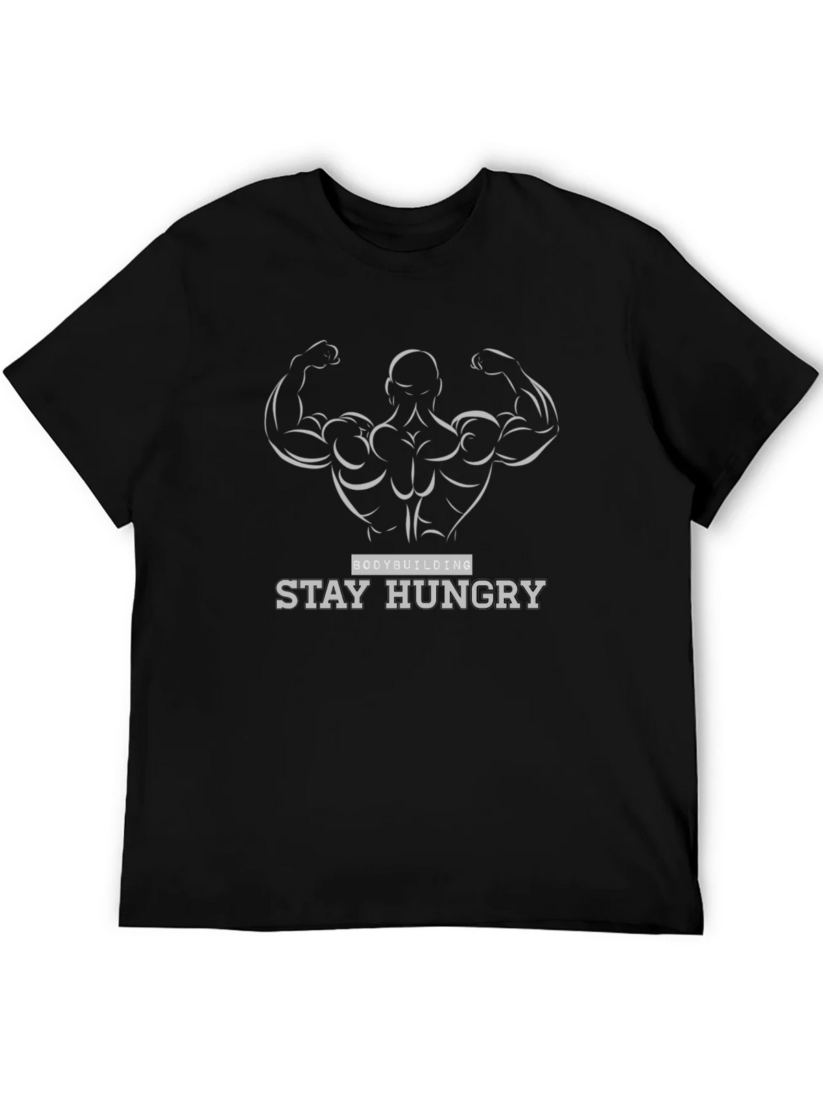 Bodybuilding Stay Hungry Black Graphic Tee product image 5