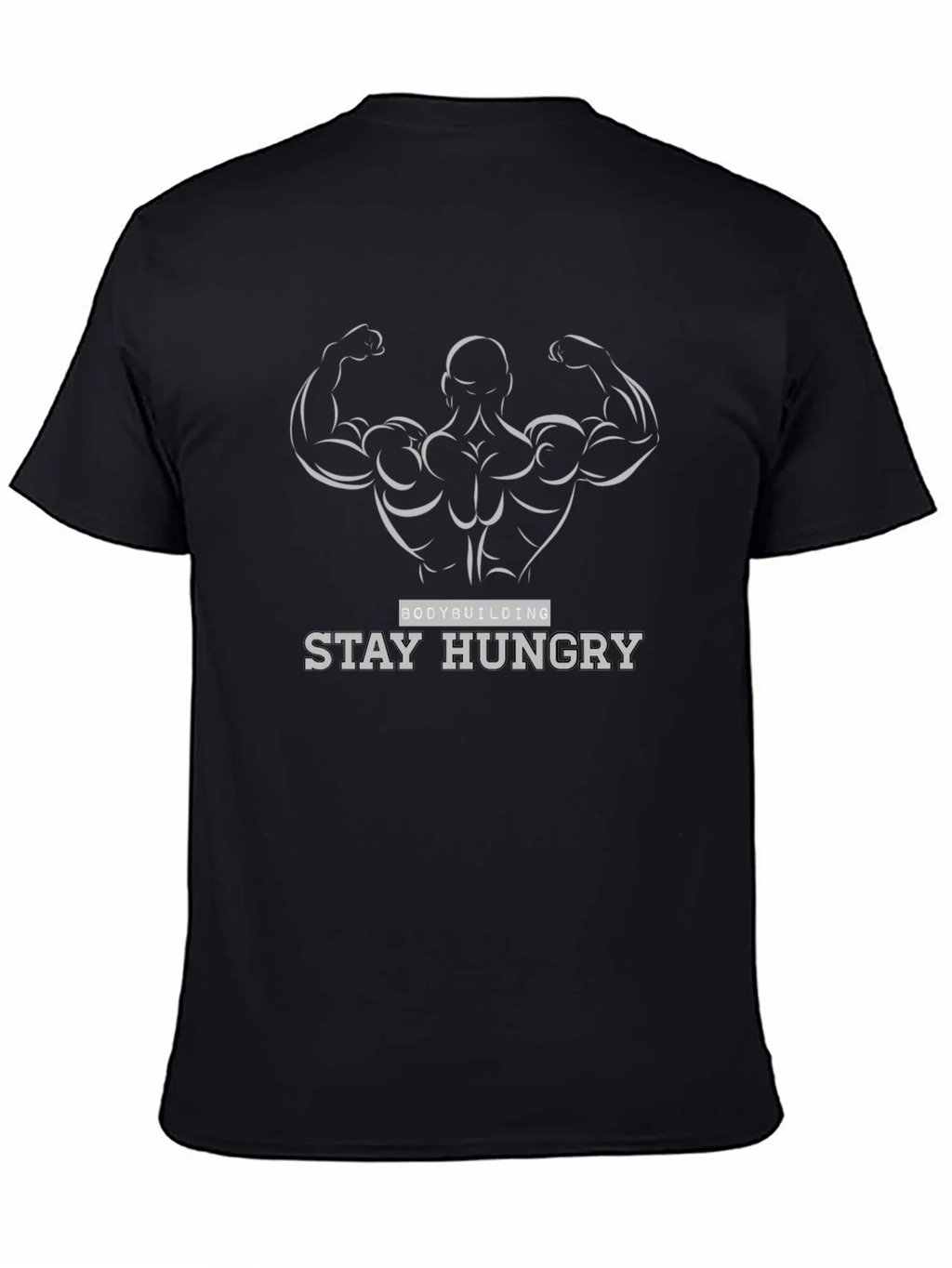 Bodybuilding Stay Hungry Black Graphic Tee product image 4