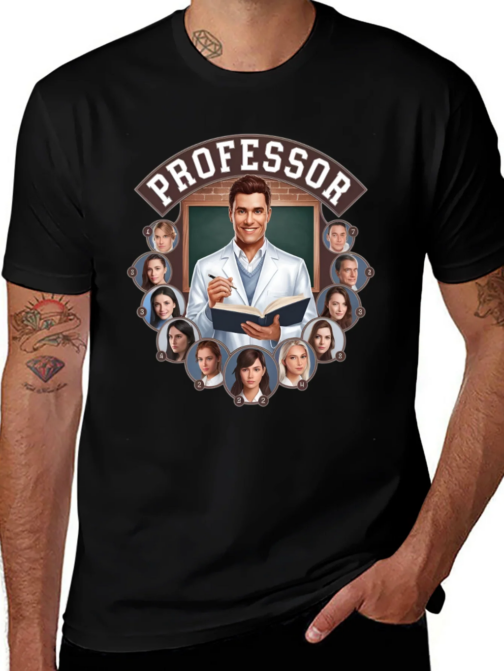 Professor and Students Graphic Tee product image 1