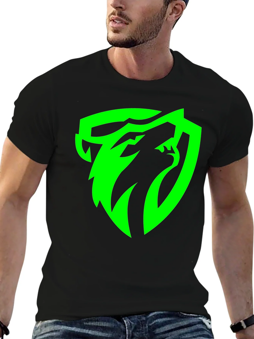 Black T-Shirt with Green Snake Logo product image 6