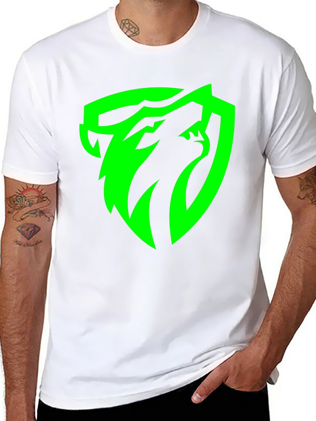 Black T-Shirt with Green Snake Logo product image 7