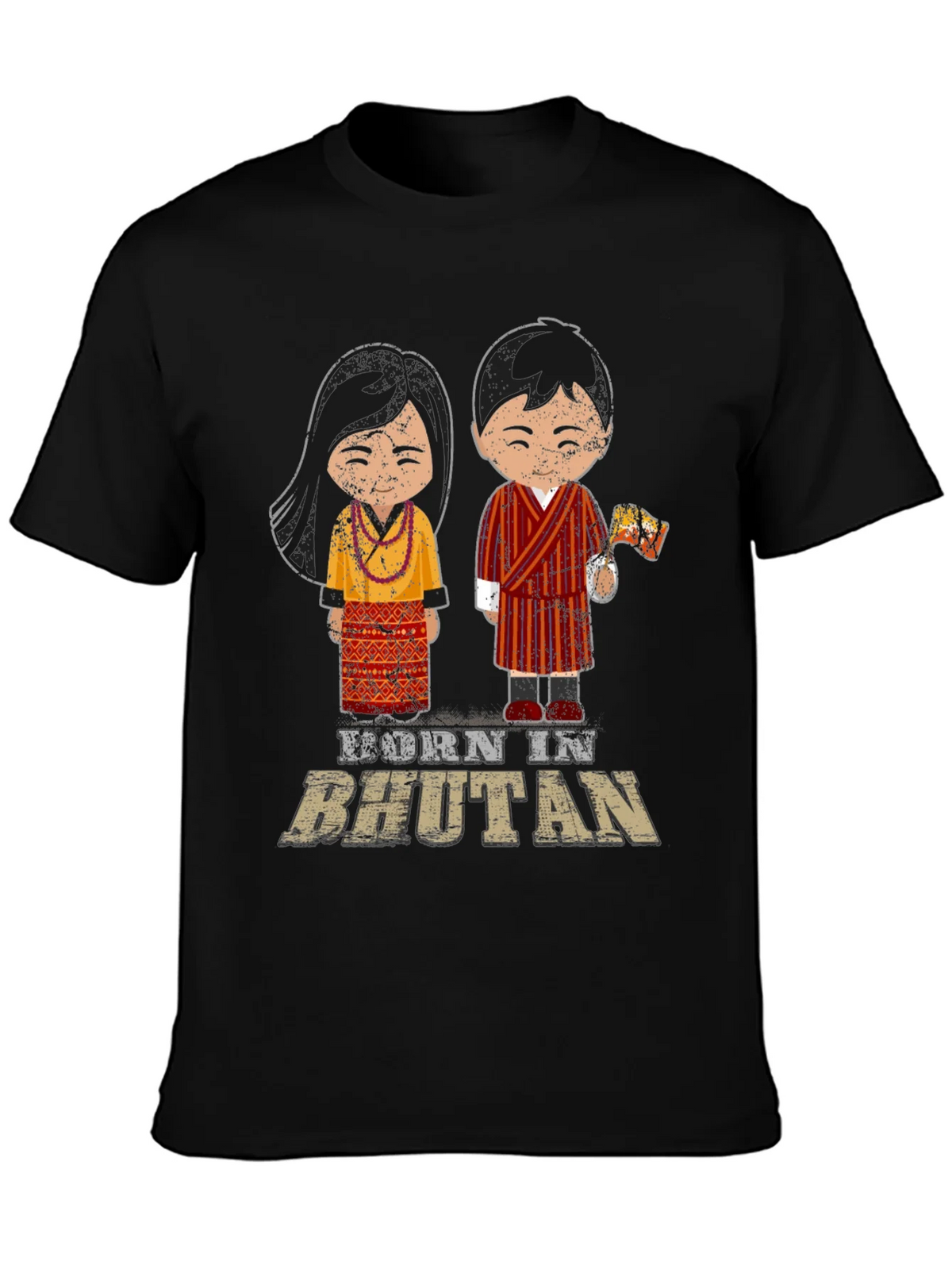 Born in Bhutan T-Shirt Cute Cartoon Design product image 3
