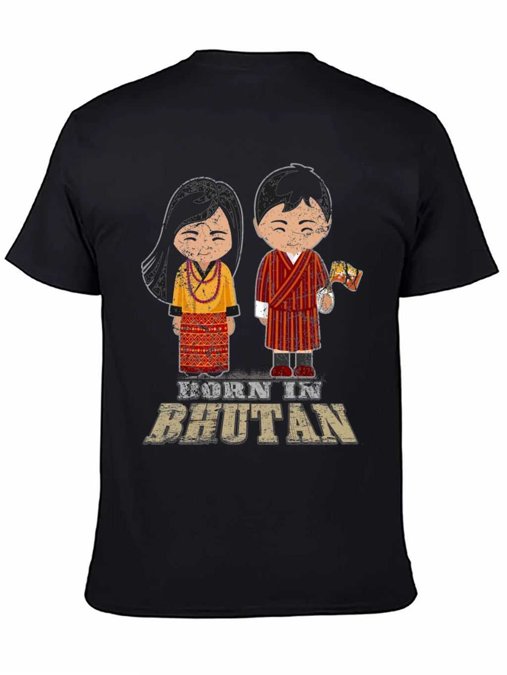 Born in Bhutan T-Shirt Cute Cartoon Design product image 4