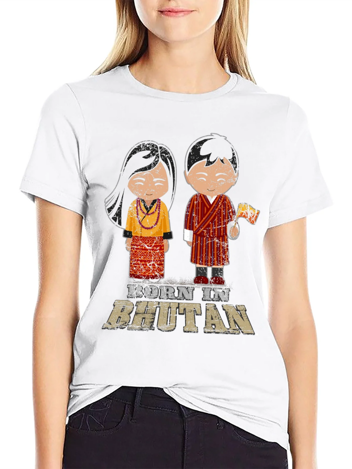 Born in Bhutan T-Shirt Cute Cartoon Design product image 8