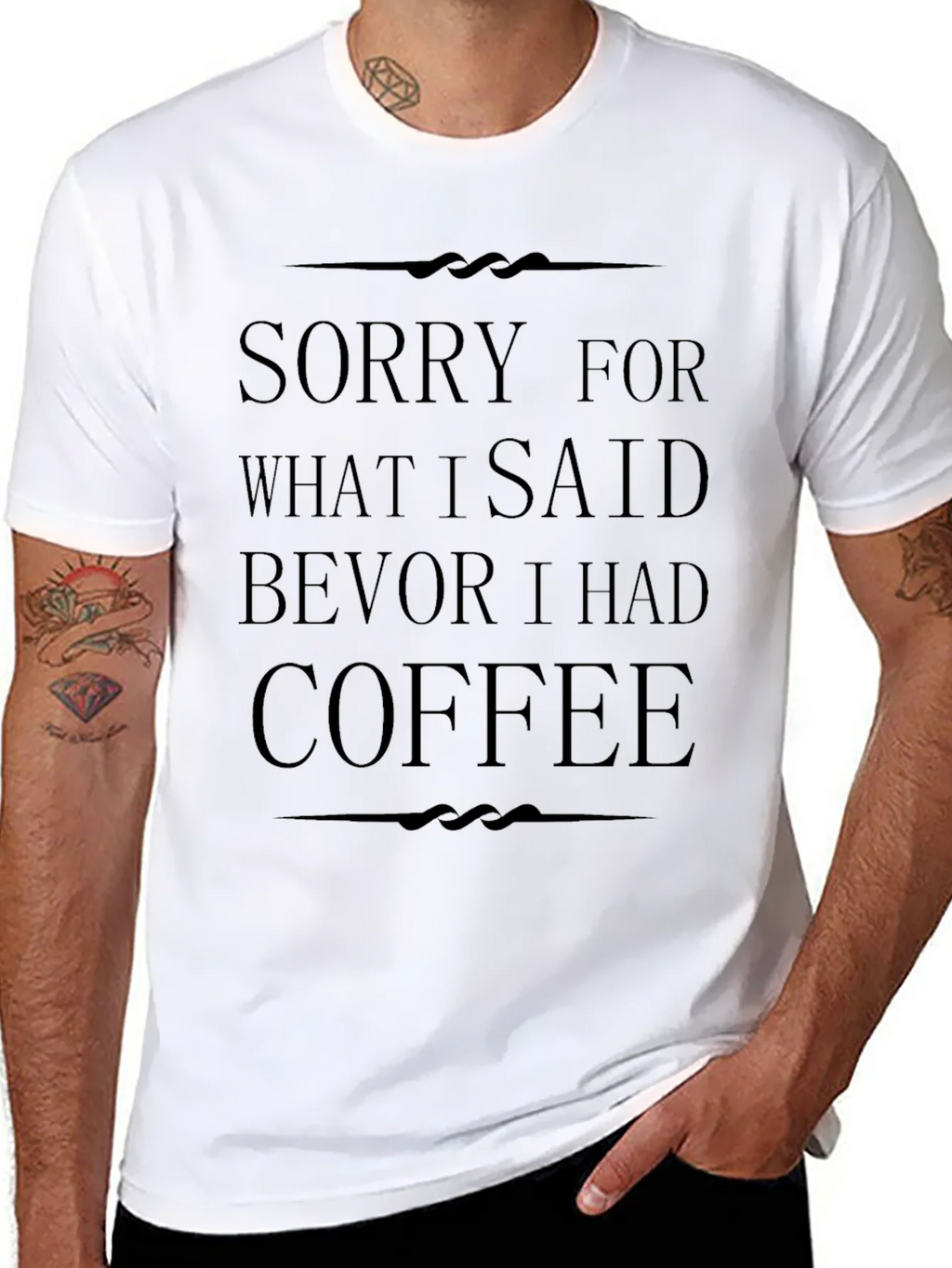 Sorry For What I Said Before Coffee Black T-Shirt product image 7