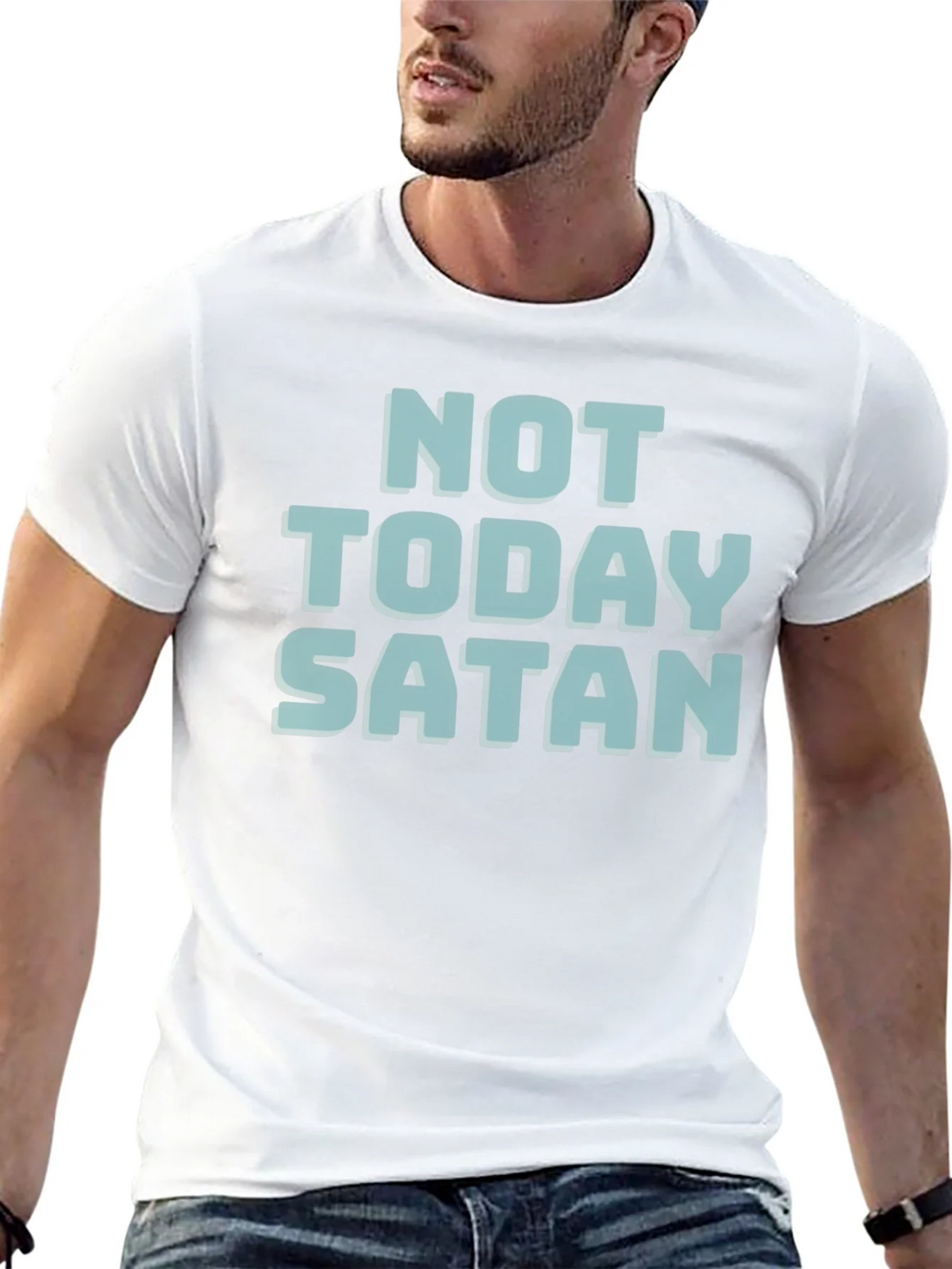 Not Today Satan T-Shirt - Black Cotton Tee product image 6