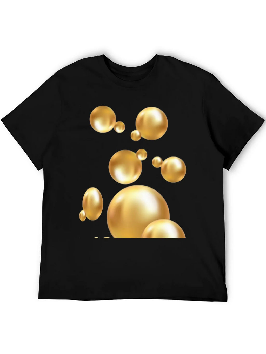 Golden Spheres Graphic Black T-Shirt product image 5