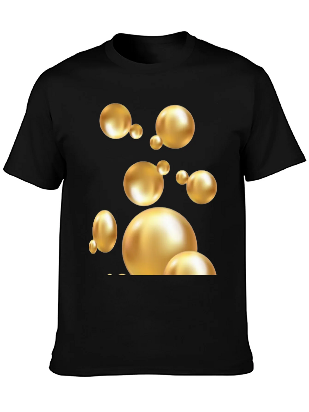 Golden Spheres Graphic Black T-Shirt product image 3
