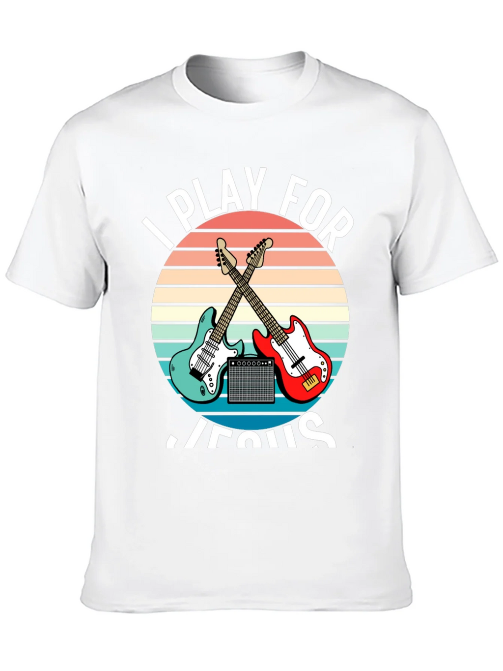 I Play For Jesus T-Shirt Guitar Music Christian product image 9
