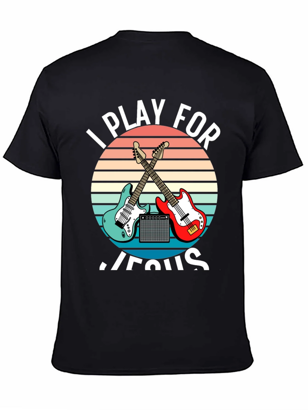 I Play For Jesus T-Shirt Guitar Music Christian product image 4