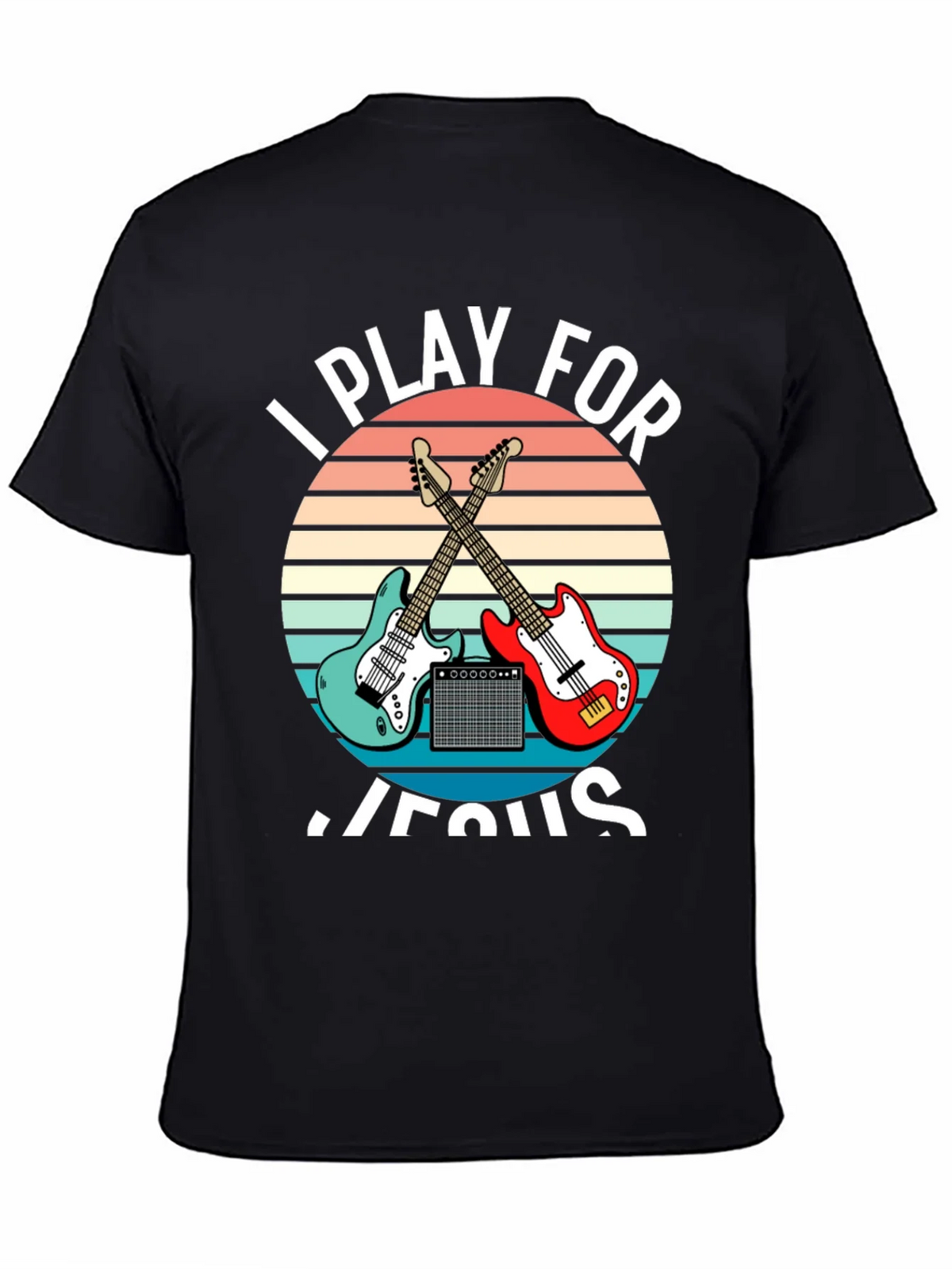 I Play For Jesus T-Shirt Guitar Music Christian product image 4