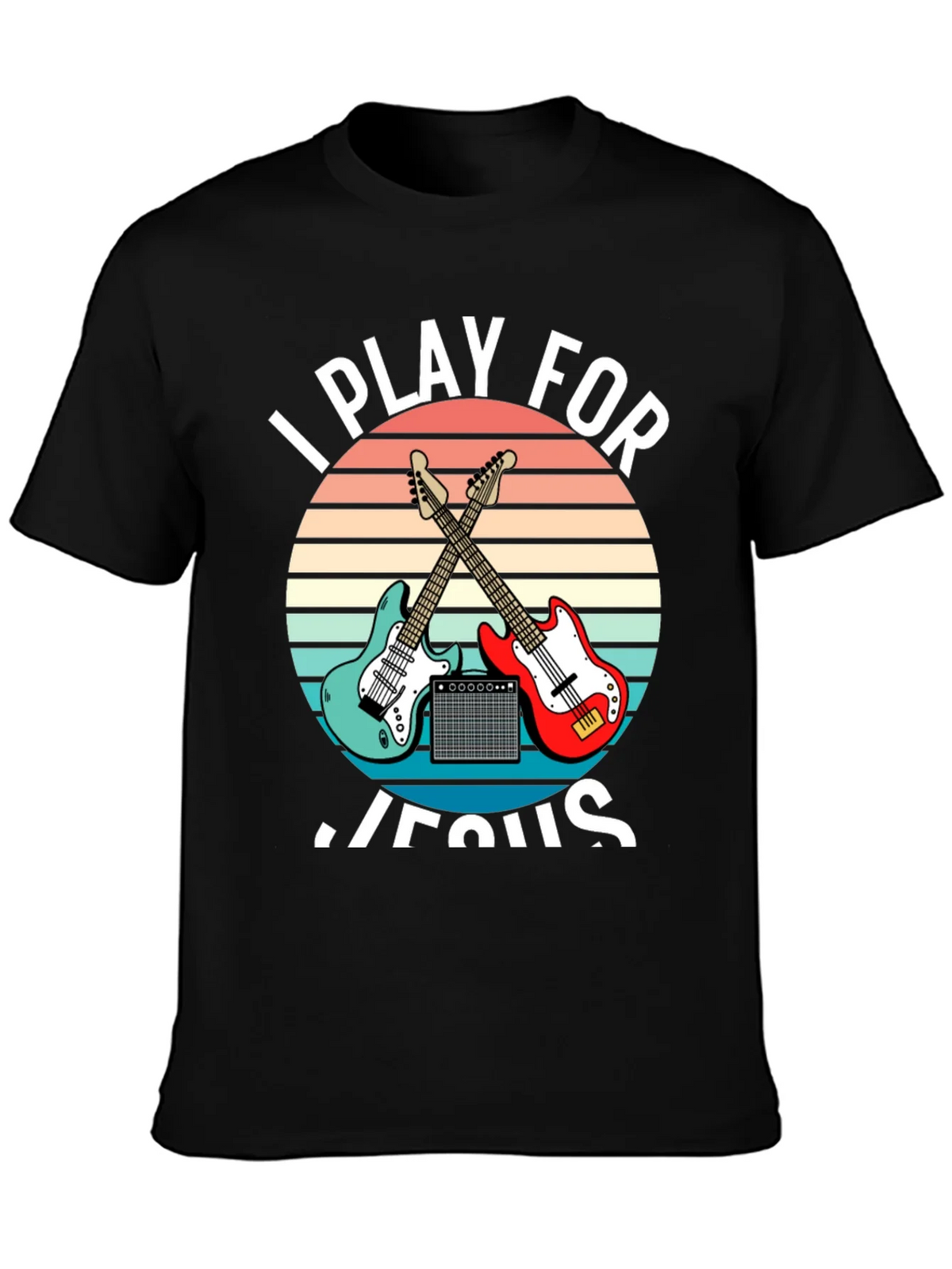 I Play For Jesus T-Shirt Guitar Music Christian product image 3