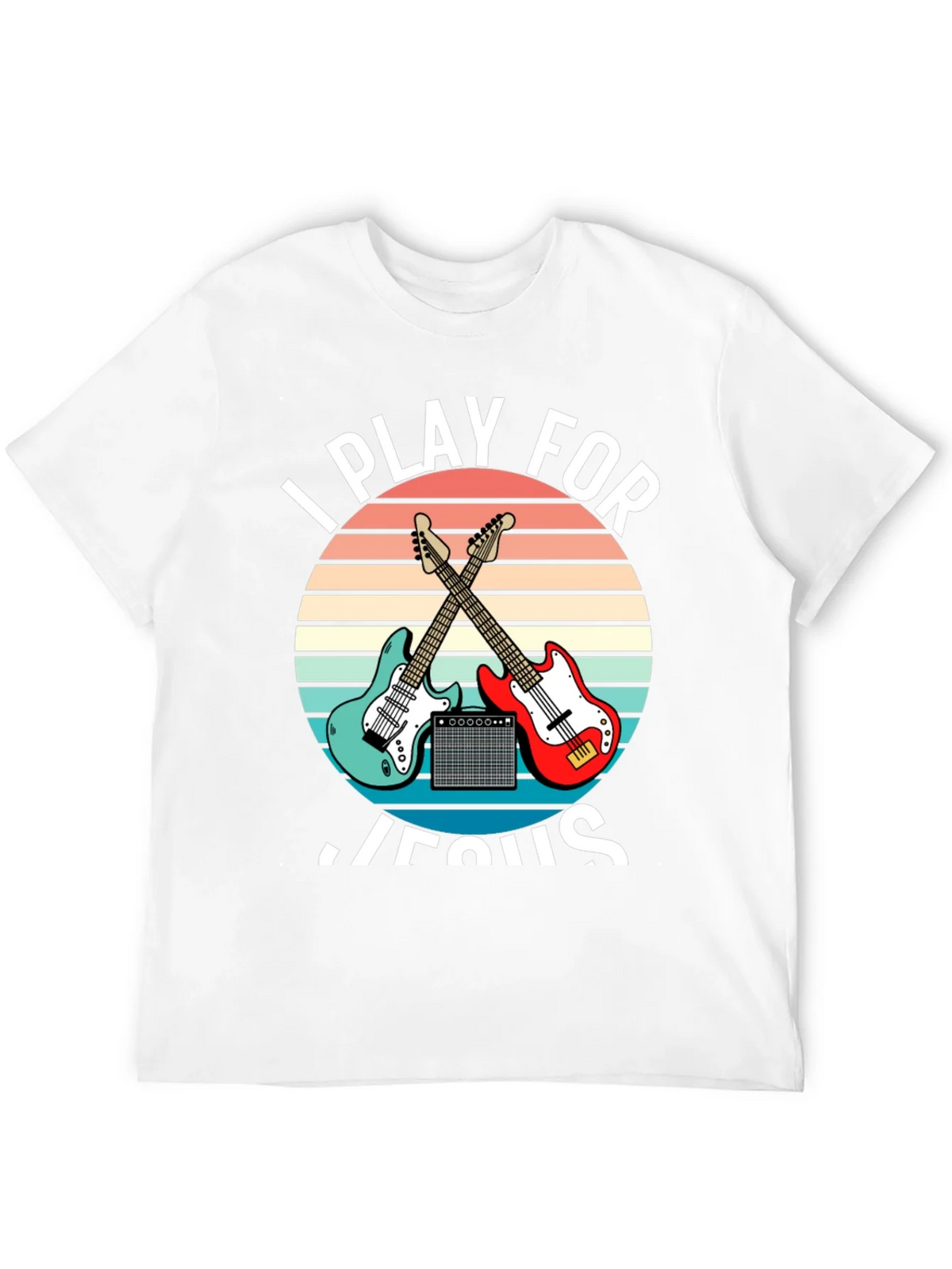 I Play For Jesus T-Shirt Guitar Music Christian product image 11