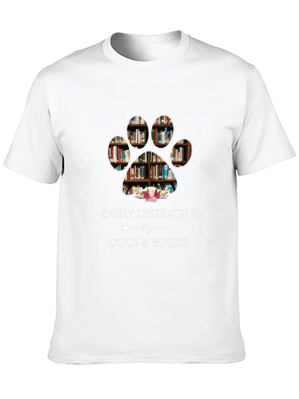 Easily Distracted by Dogs & Books T-Shirt product image 9