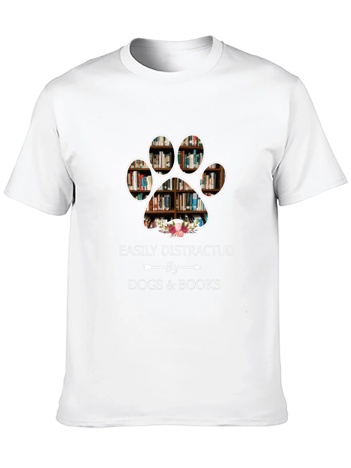 Easily Distracted by Dogs & Books T-Shirt product image 9