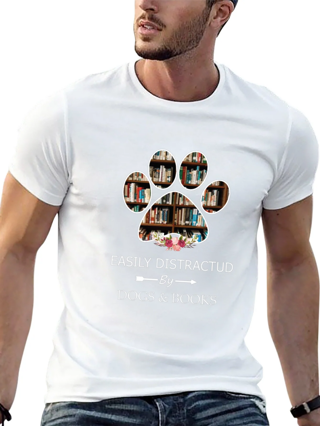 Easily Distracted by Dogs & Books T-Shirt product image 12