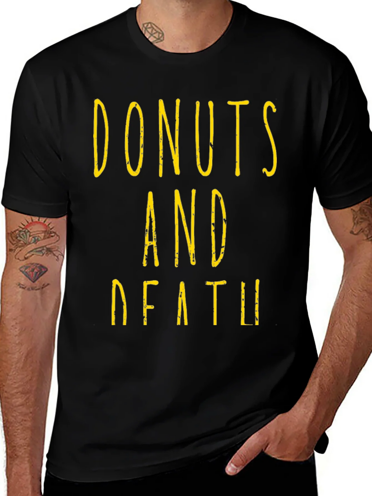 Donuts And Death Graphic Tee - Black product image 1