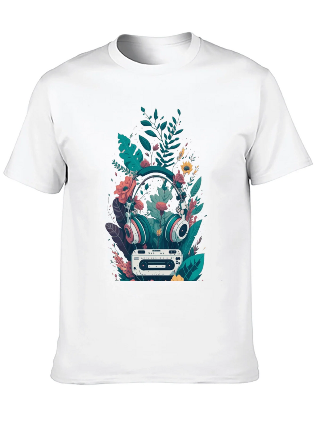 Retro Vibes Graphic Tee - Headphones & Cassette product image 5