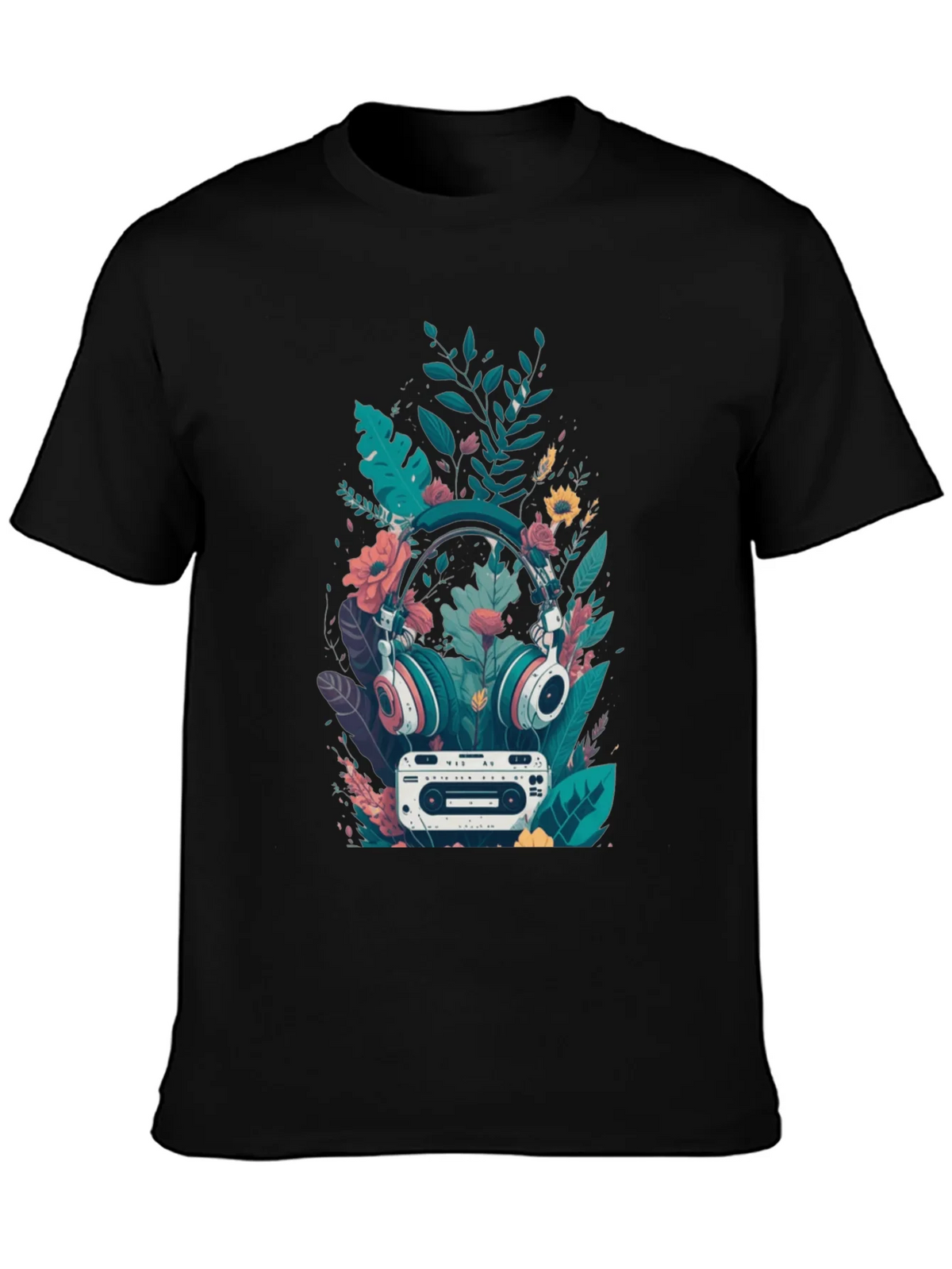 Retro Vibes Graphic Tee - Headphones & Cassette product image 3