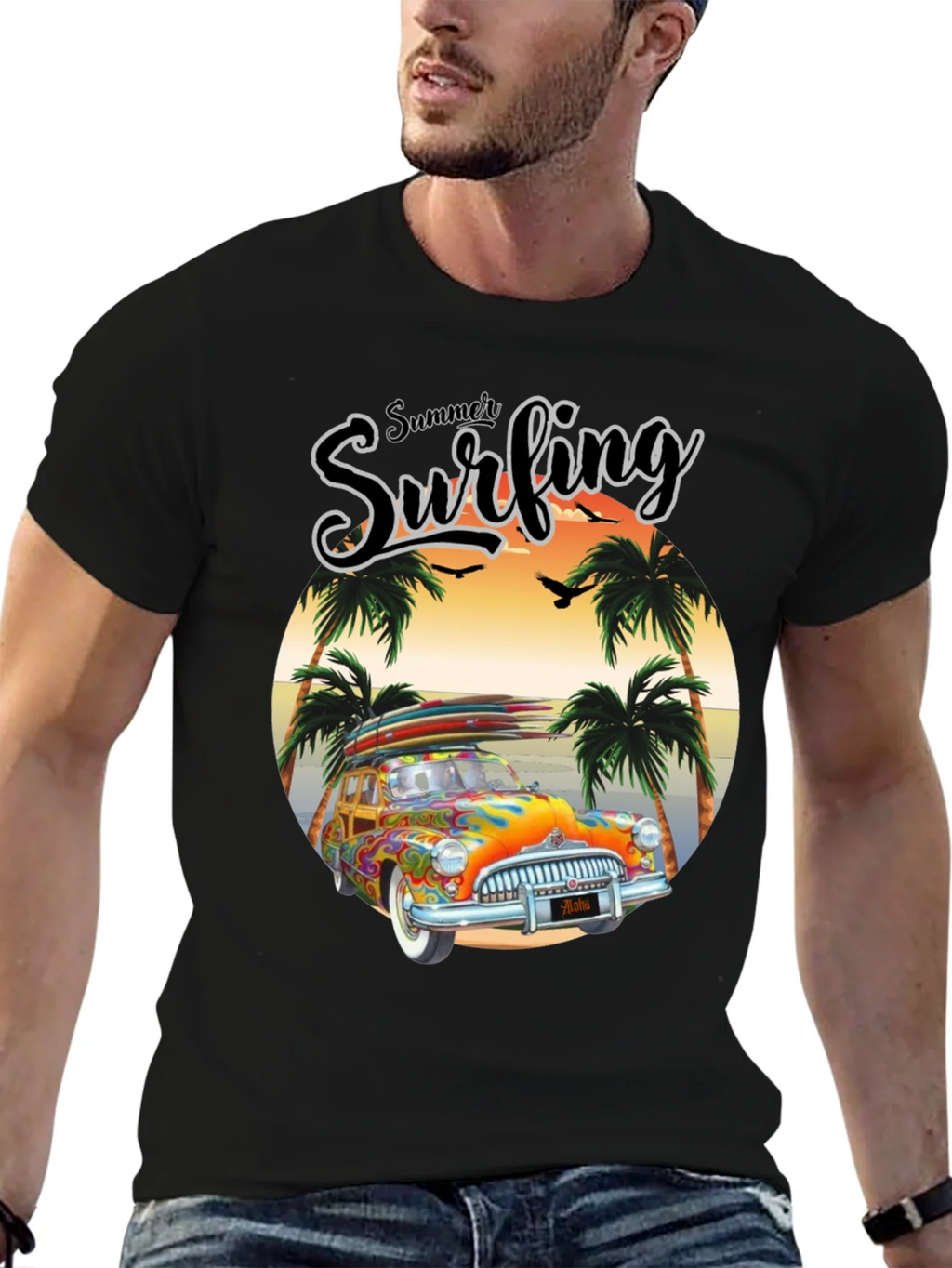 Summer Surfing Graphic Tee - Beach Van T-Shirt product image 6