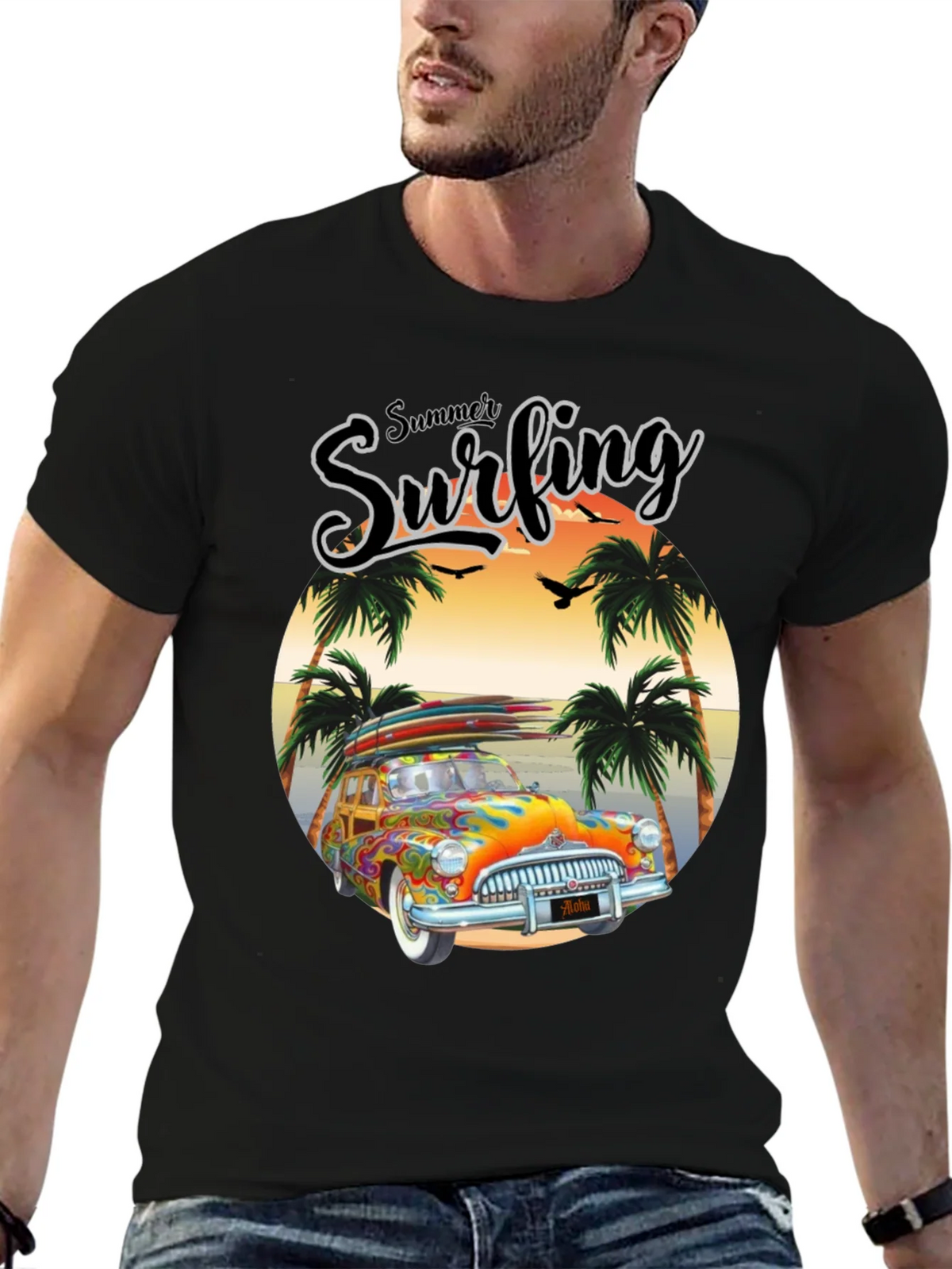 Summer Surfing Graphic Tee - Beach Van T-Shirt product image 6