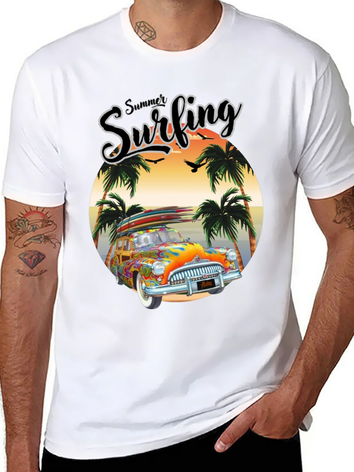 Summer Surfing Graphic Tee - Beach Van T-Shirt product image 7
