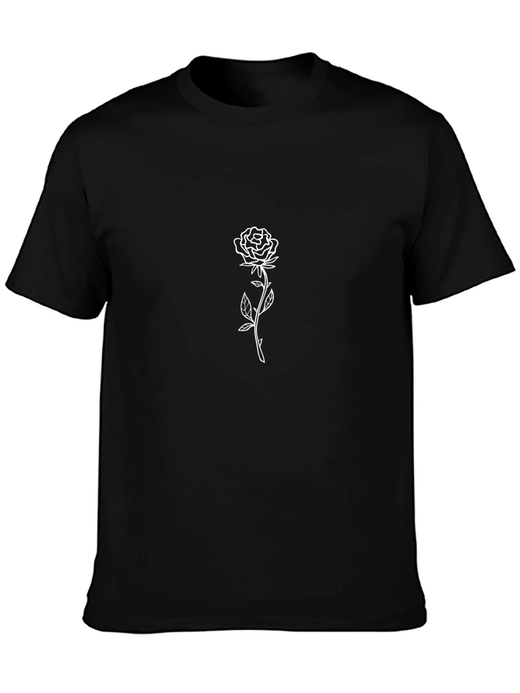 Minimalist Rose Graphic Black T-Shirt product image 3