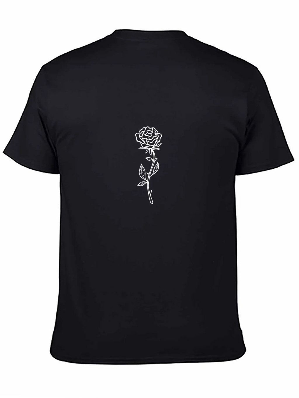 Minimalist Rose Graphic Black T-Shirt product image 4