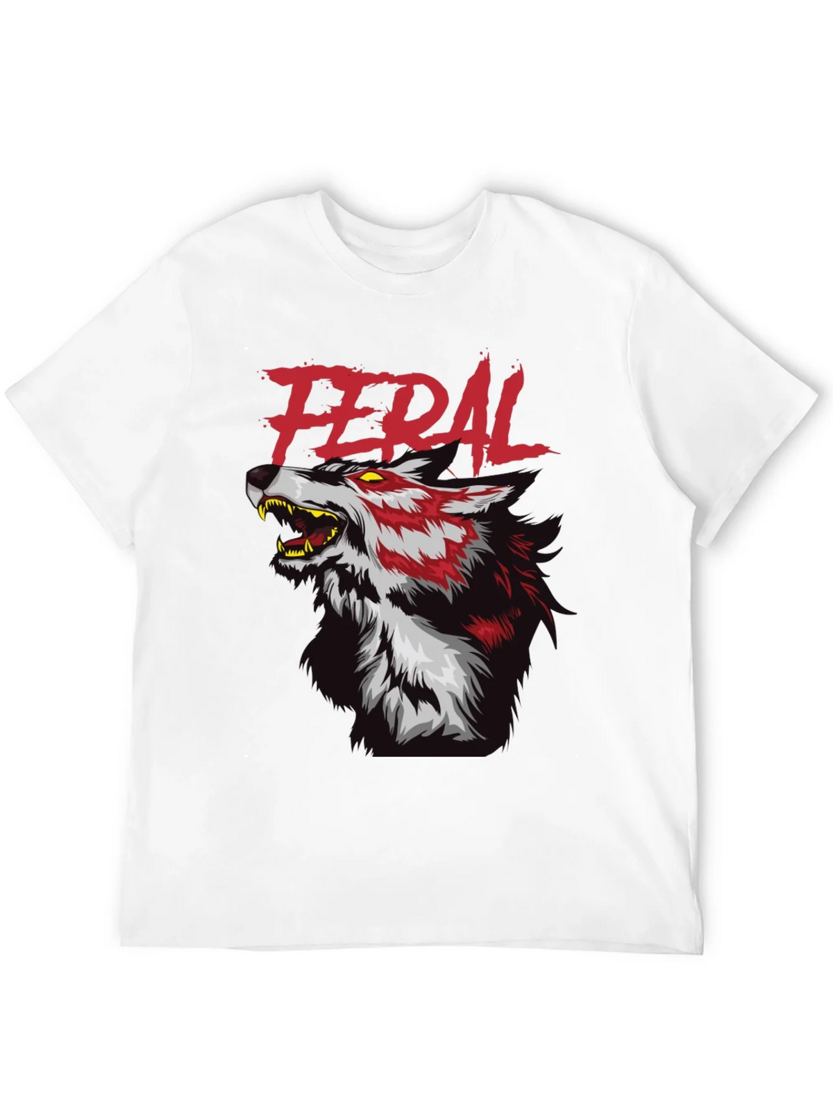 Feral Wolf Graphic Tee - Black Cotton T-Shirt product image 9