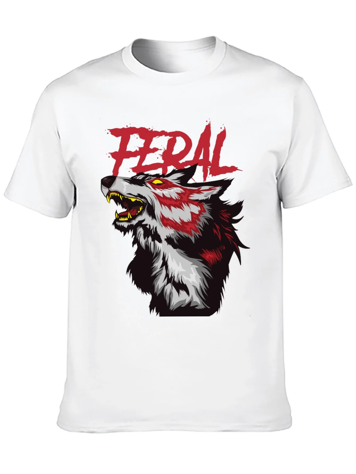 Feral Wolf Graphic Tee - Black Cotton T-Shirt product image 8