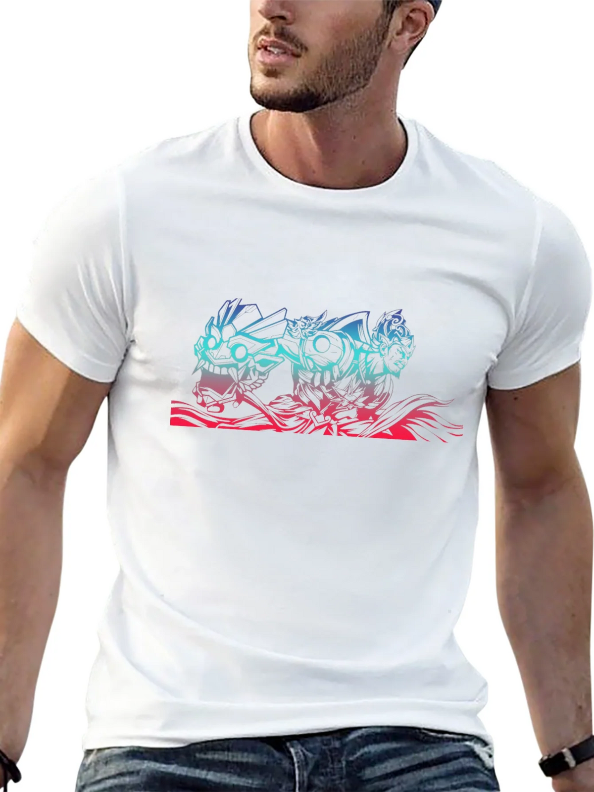Anime Mask Graphic Tee - Black Cotton T-Shirt product image 12