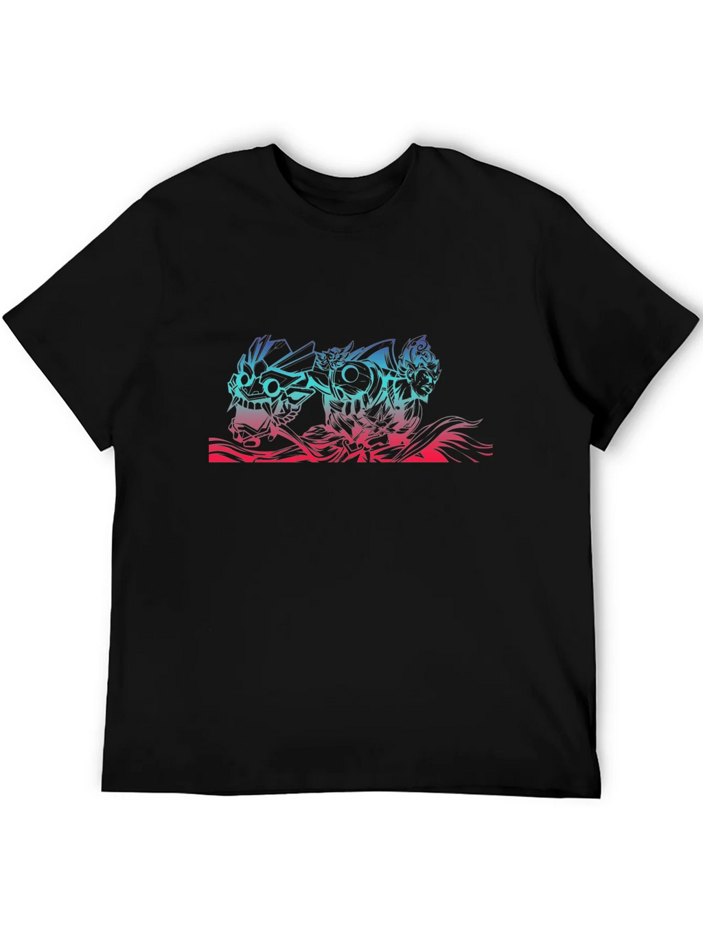 Anime Mask Graphic Tee - Black Cotton T-Shirt product image 5