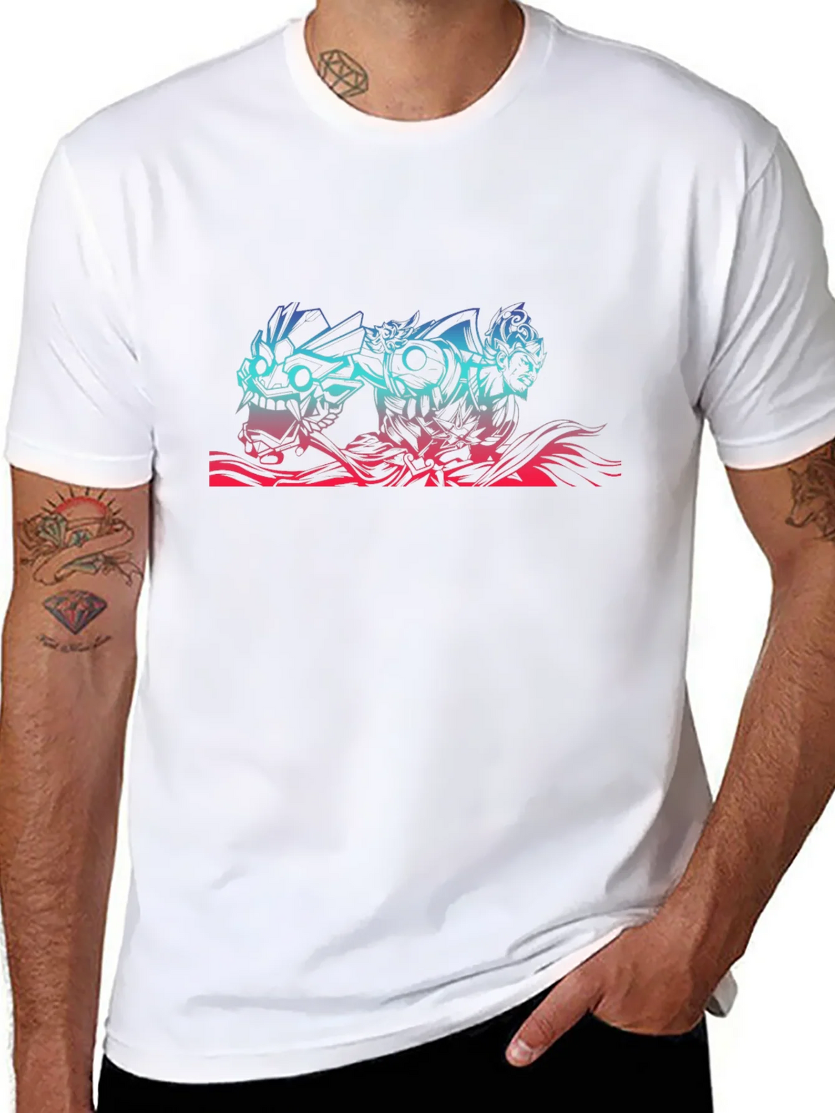 Anime Mask Graphic Tee - Black Cotton T-Shirt product image 7