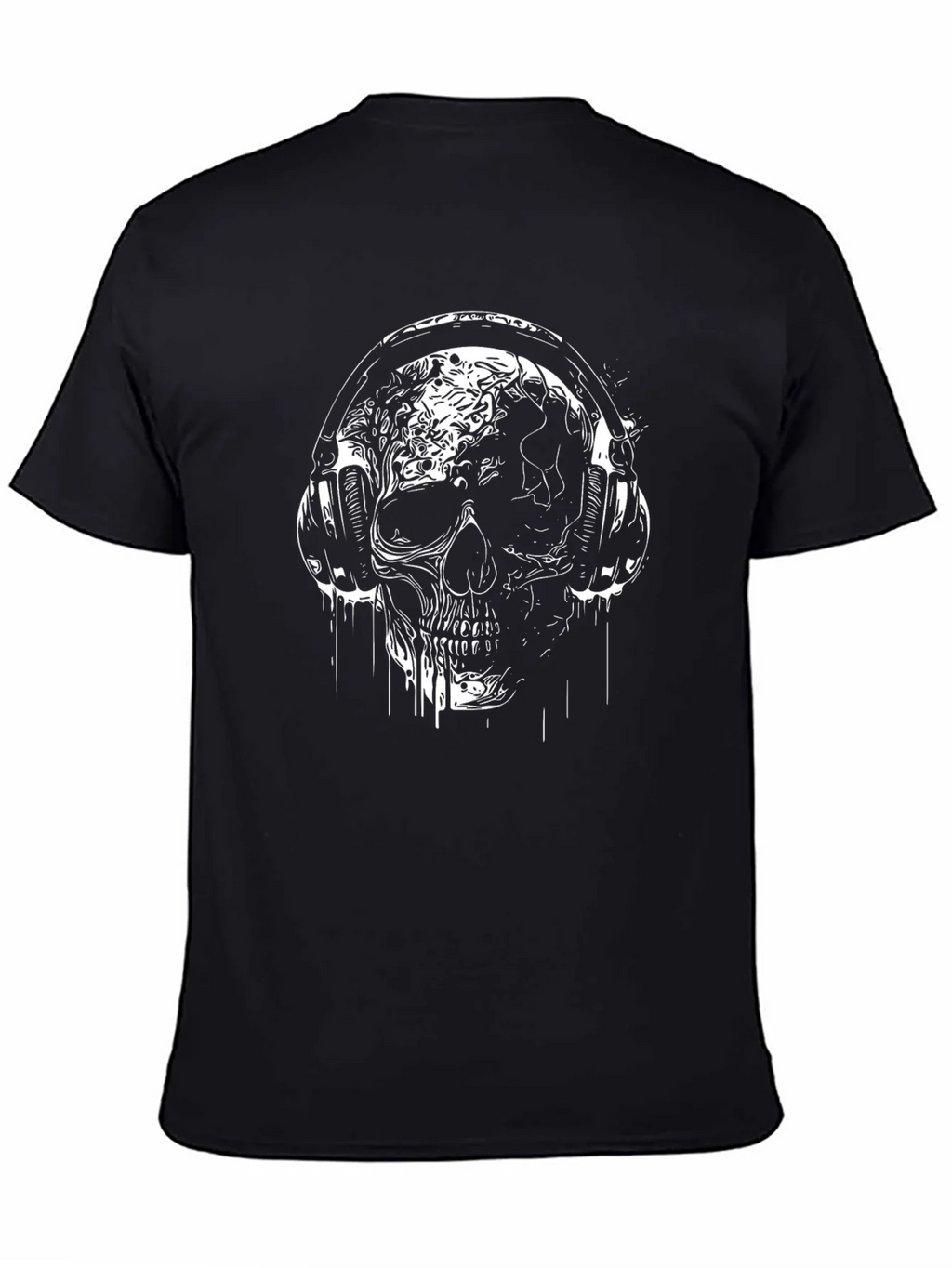 Skull Headphones Graphic T-Shirt - Black product image 4