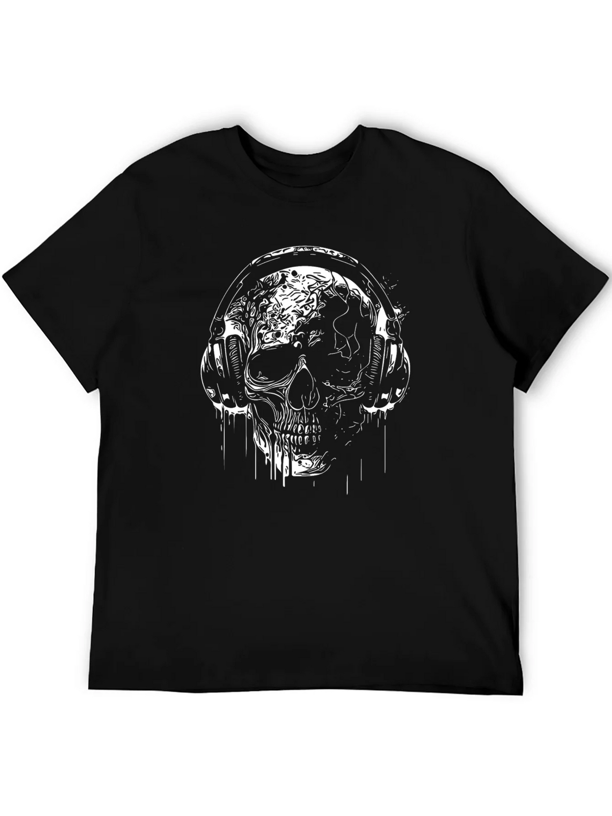 Skull Headphones Graphic T-Shirt - Black product image 5