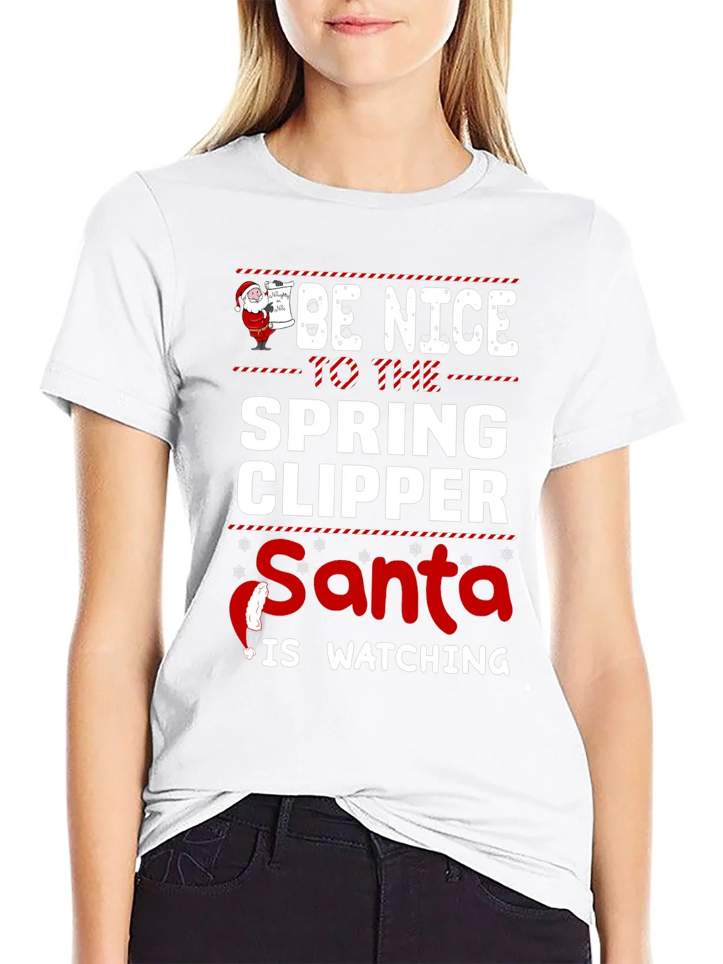 Be Nice to the Spring Clipper Santa T-Shirt product image 8
