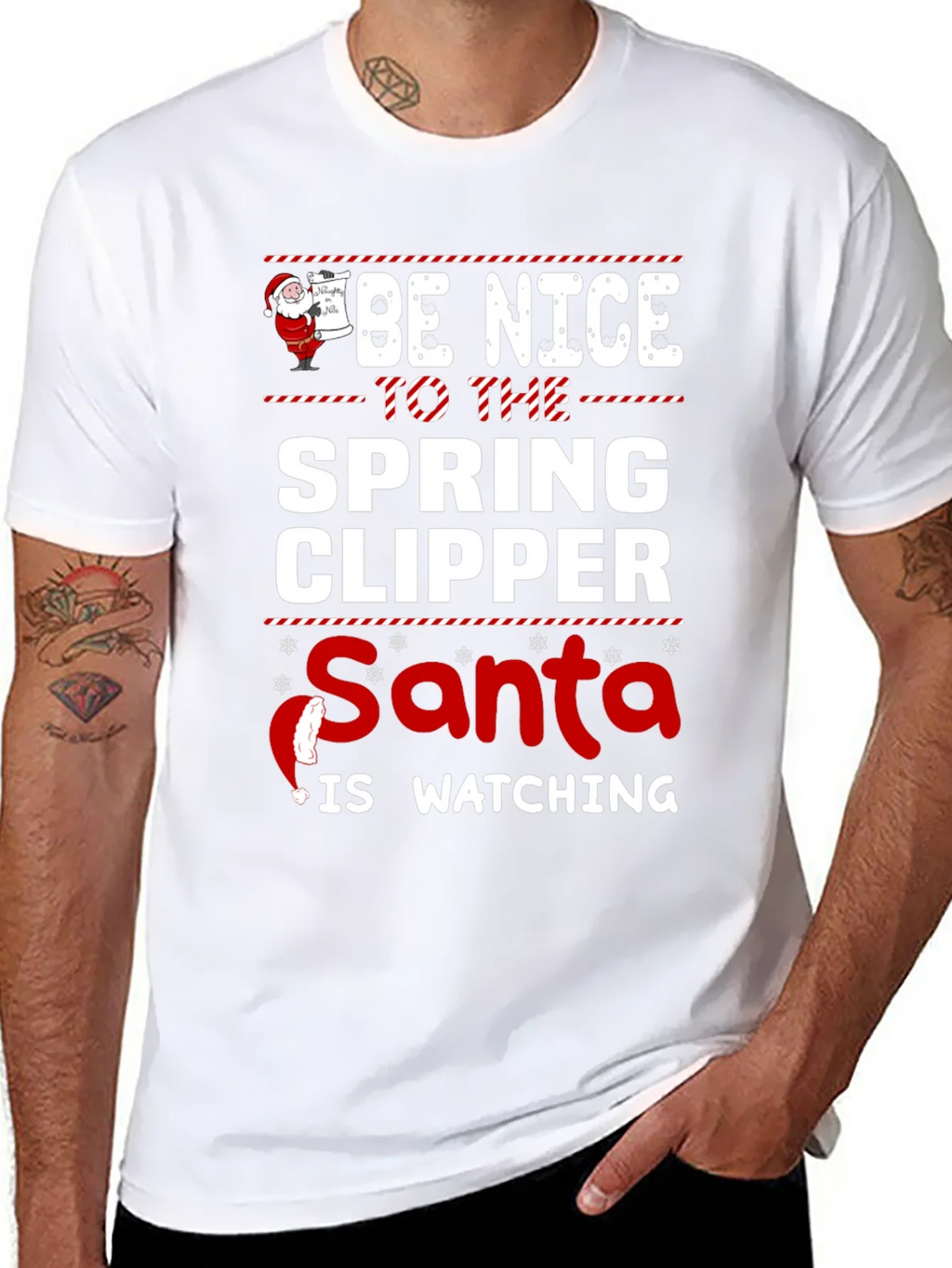 Be Nice to the Spring Clipper Santa T-Shirt product image 7