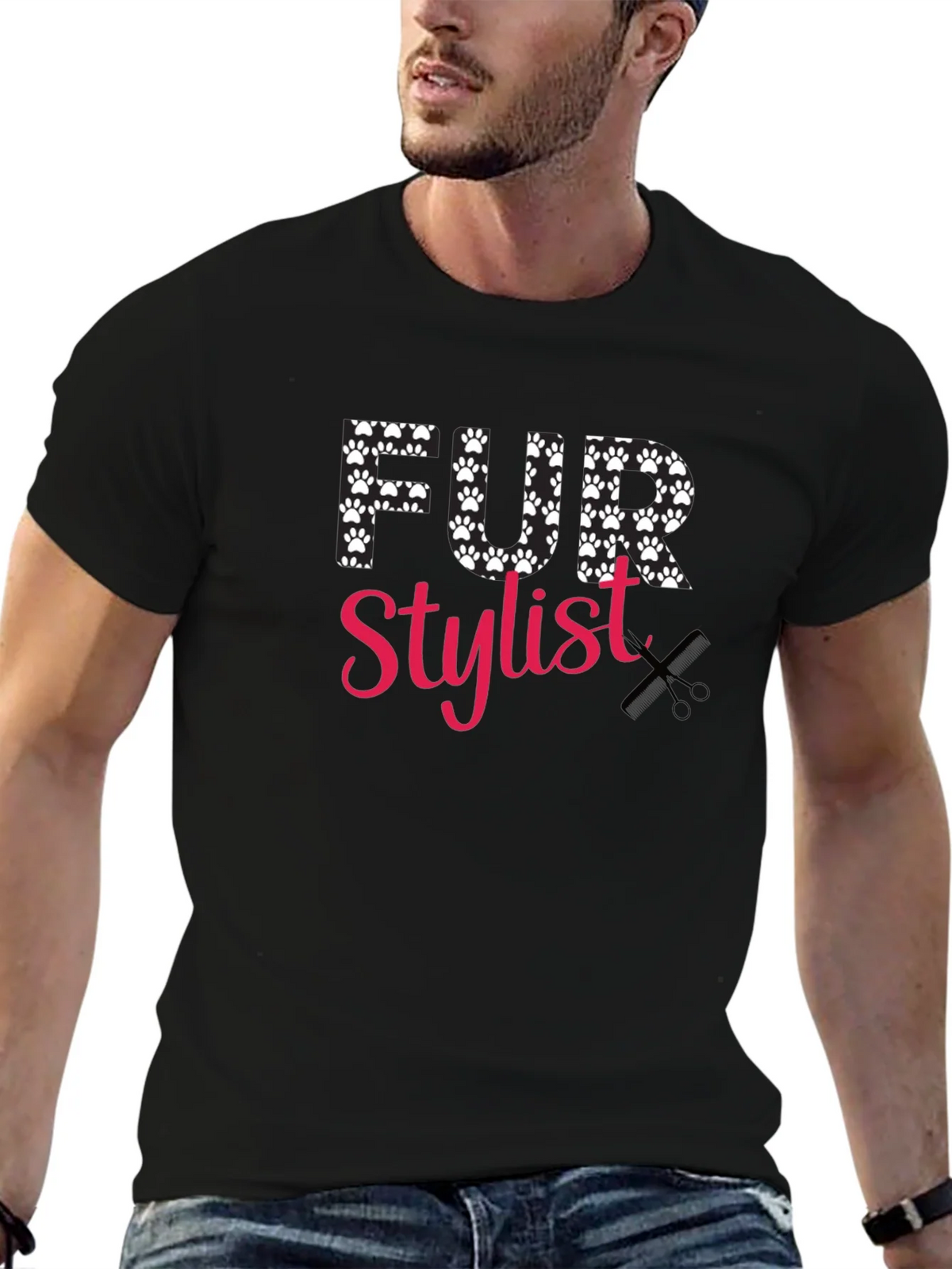 Fur Stylist T-Shirt - Paw Print Design product image 6