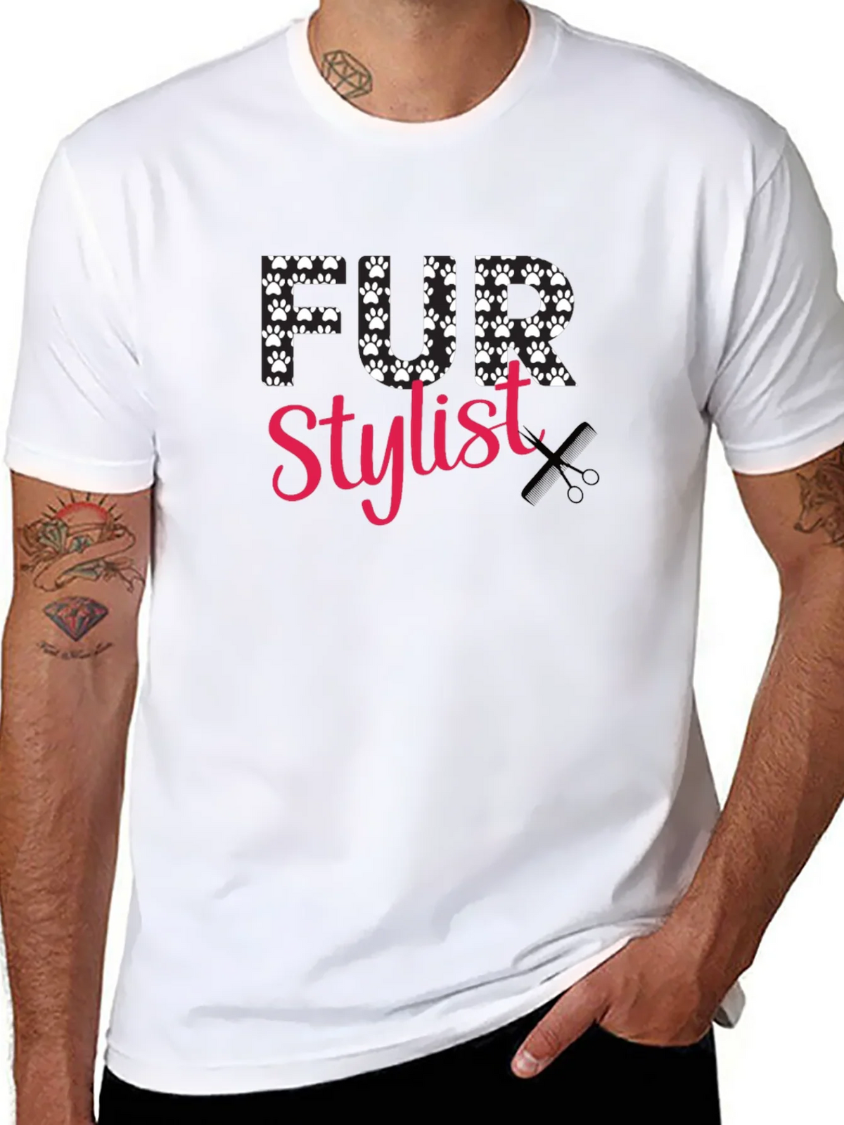 Fur Stylist T-Shirt - Paw Print Design product image 7